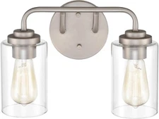 Millennium Lighting 2 Light Vanity, Satin Nickel/Clear 40022-SN