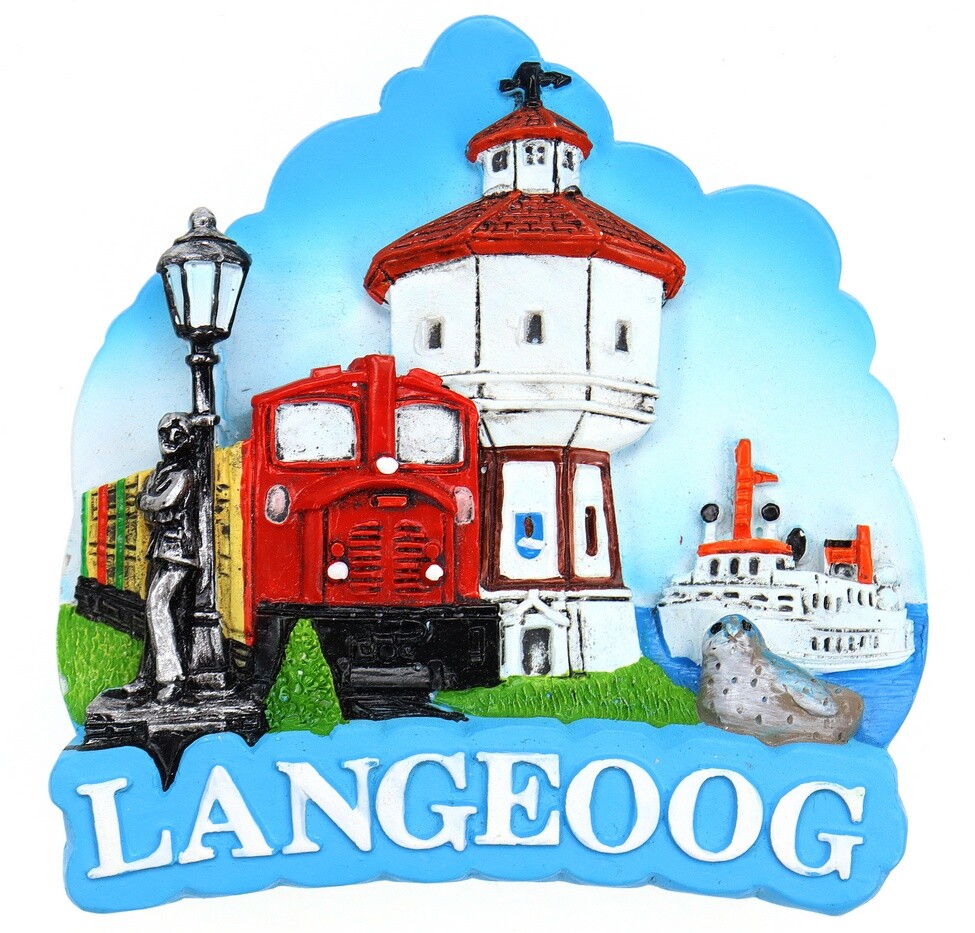 Langeoog Magnet Lighthouse Ferry Poly Gloss Lacquer Souvenir Germany