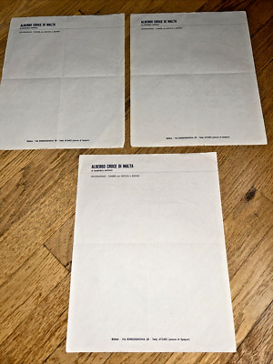 Vintage Stationery ALBERGO CROCE DI MALTA, ROMA- 3 Sheets