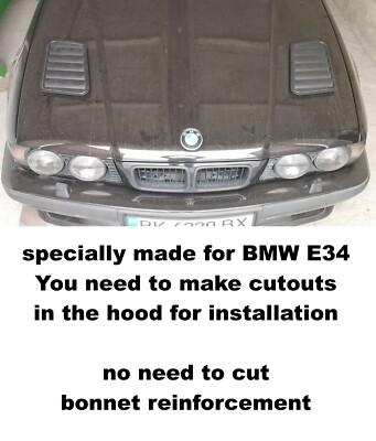 Vented hood BMW E34 Hood Vents set Bonnet Gills ABS plastic