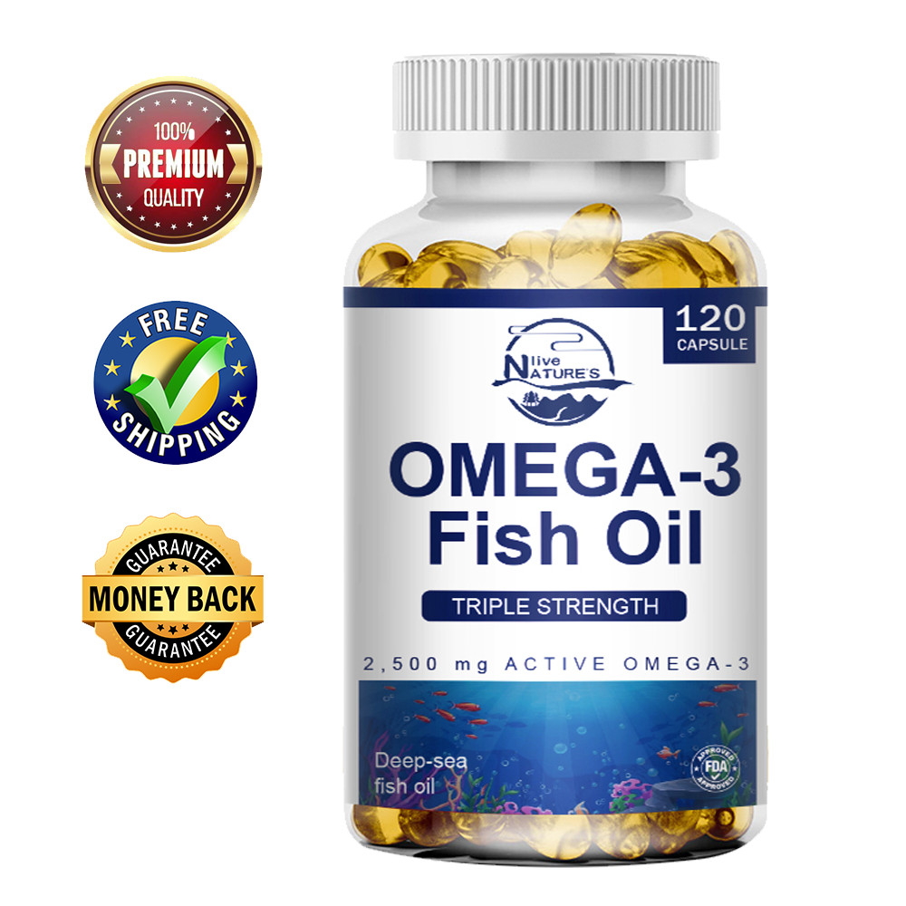 Aceite de pescado Omega 3 3600 mg que proporciona 1296 mg EPA y 864 mg DHA - visión cerebral del corazón