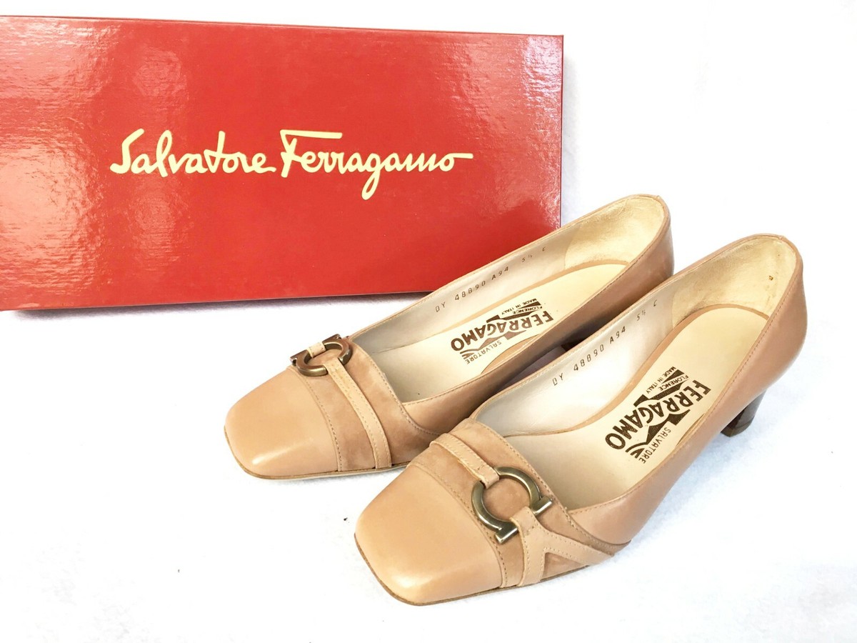 Salvatore Ferragamo Heel Pumps Pink Leather Women