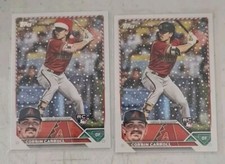 2023 TOPPS HOLIDAY CORBIN CARROLL ROOKIE VARIATION SP AND BASE HOLIDAY