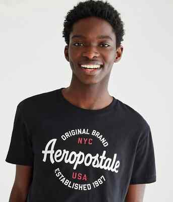 Aeropostale Original Brand Aeropostale Graphic Tee, Black, Size Medium