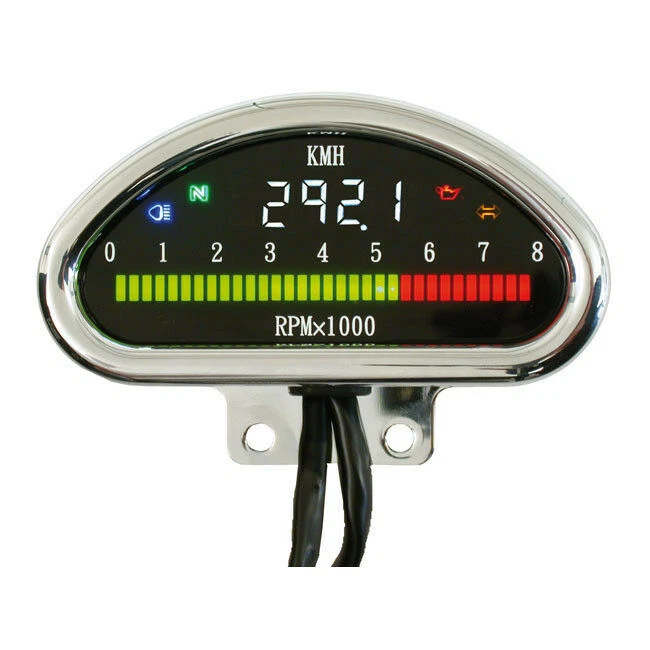 Instrument Multifonction Chrom Pour Harley-Davidson Tacho Compte-Tours - Photo 1/2
