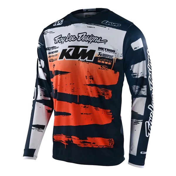 Troy Lee Designs KTM レーシングTシャツ Troy Lee Designs TLD GP Jersey Brushed Team Ktm Navy/Orange YOUTH