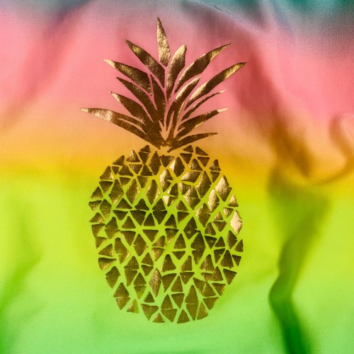 Cat & Jack XL 14 16 One Piece Swimsuit Rainbow Ombre Gold Pineapple - Picture 4 of 11
