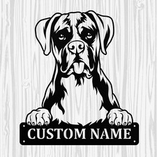 Personalized Boxer Metal Sign, Dog Owner Wall Art, Memorial Gift