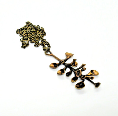 TOP DESIGNER Collier Bronze Hannu Ikonen Valo Koru Finnland Renmoosblüte / Lava