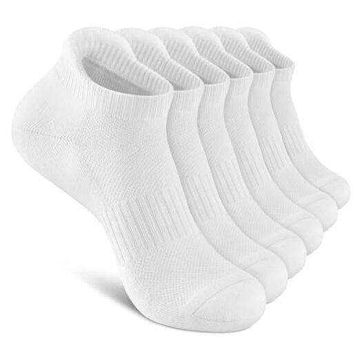 Ankle Athletic Running Socks Low Cut Sports Socks Breathable 9-12 Pure White