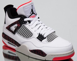 Air Jordan 4 Rétro Volo Nostalgia Hot Lava Bianco Cremisi Brillante da Scarpe | eBay
