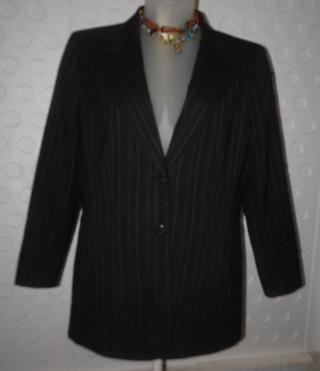 KASPER Two-Button Lined Long-Sleeve Pinstripe Bla… - image 1