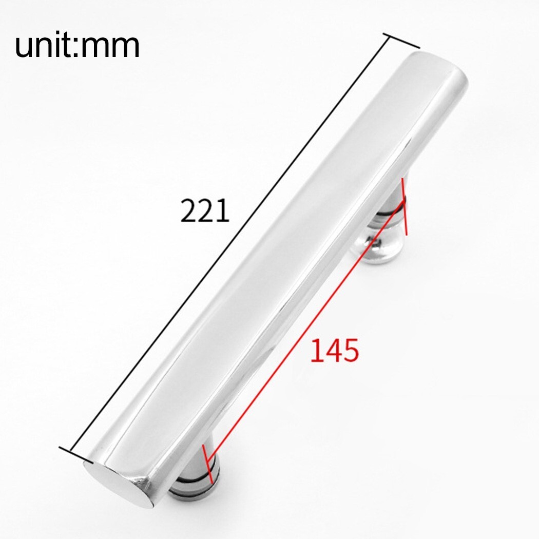 SHOWER DOOR HANDLE BAR 220mm HOLE TOHOLE STAINLESS STEEL CHROME FINISH