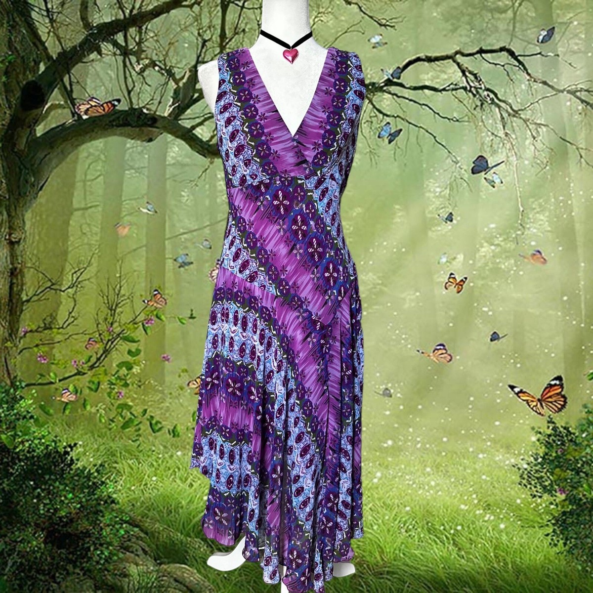 NWT Fairy Core Purple/Blue Asymmetrical Dress By Rabbit Designs Size 6 |  eBay
