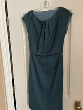 FENDI Twist Neck Wool Sheath Dress Green 2/4 Small