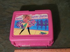 Mattel 1990 Barbie Shopping - Plastic PINK Lunchbox Case No Thermos 