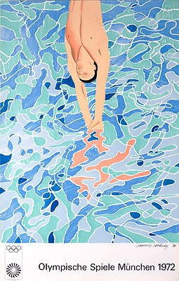 The Diver - 1972 David HOCKNEY Poster Swimming Pool Splash Pop Art Vintage Repro