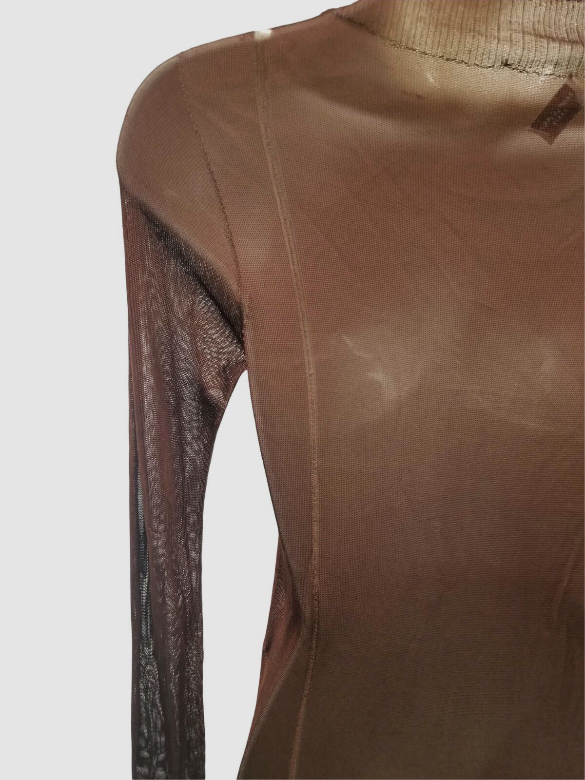 Abito lungo donna Saint Laurent marrone trasparente s pelle taglia S