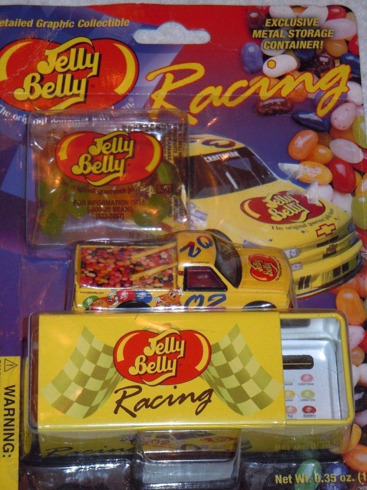 VTG Jim Inglebright #02 Jelly Belly Racing Collectible Metal Race Car and Tin