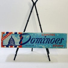 Vintage Halsam Capitol Dominoes #630 Double 6 Made in USA 28 Pieces Wood