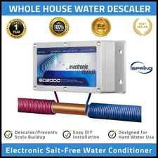 iSpring ED2000 Water Softener System, Whole House Electronic Descaler Softener