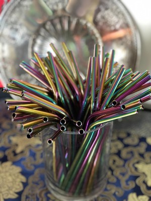Rainbow Reusable Straw, Straw Brush, Straw Bag - 20% Donated to Charity
