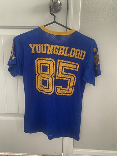 RARE JACK YOUNGBLOOD JERSEY Blue & Yellow Vintage Jersey - Small - Picture 2 of 2