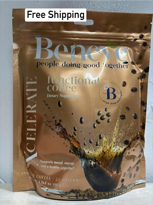 Beneve-Coffee Sticks-24 Servings-NEW-Free Shipping! Best by 2/27