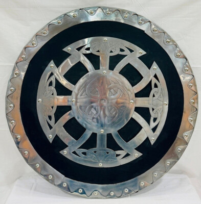 Wooden Shield With Iron Work stylish Viking Shield Unique Design Christmas Item