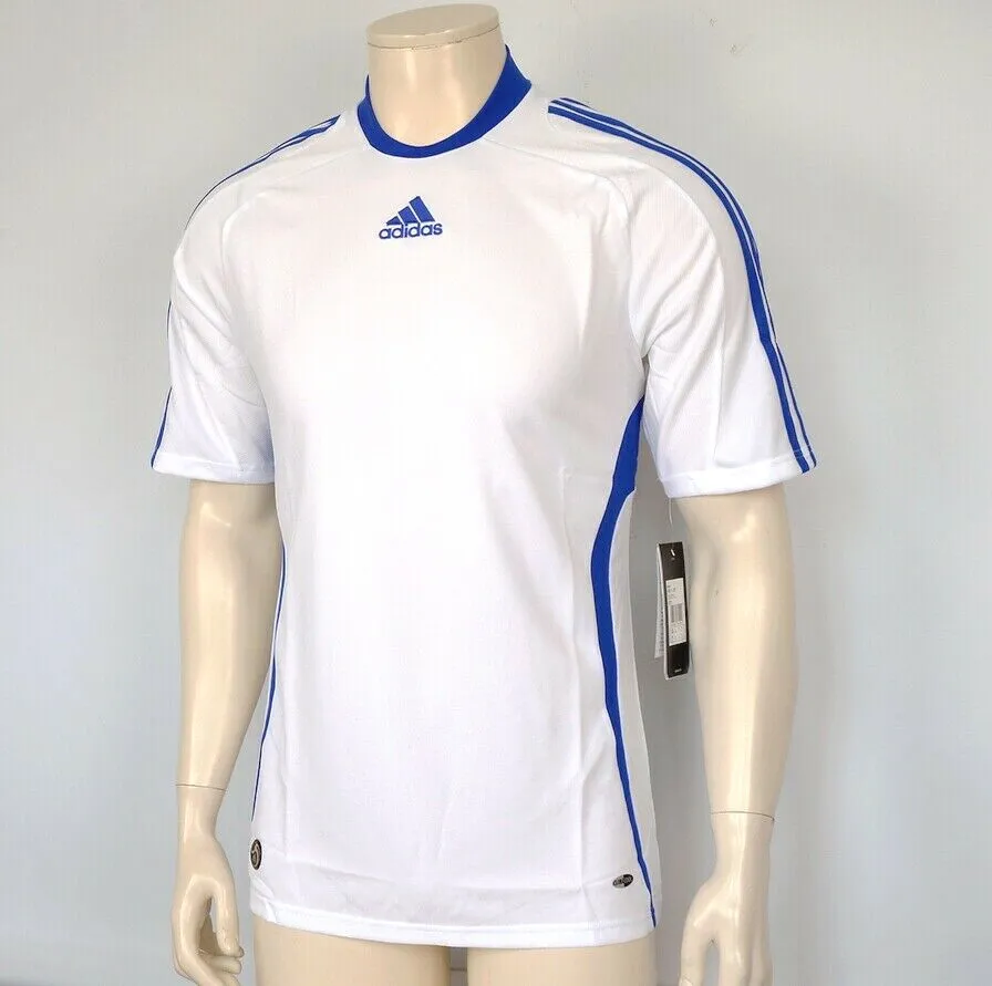 Adidas 3S Climacool Men's Sports T-Shirt Football Jersey Running White/Blue  | eBay