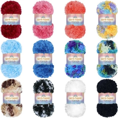 BAMBOOMN JubileeYarn Warm Fuzzies Soft Faux Fur Yarn - Polyester Bulky Weight