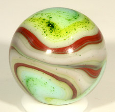 D.A.S Carnival Marble 23/32" Aqua, Oxblood Heavy Green Aventurine