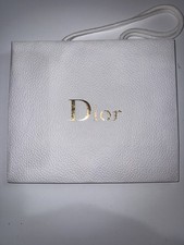 DIOR 100  Authentic Gift Shopping Bag White Textured Pebbled