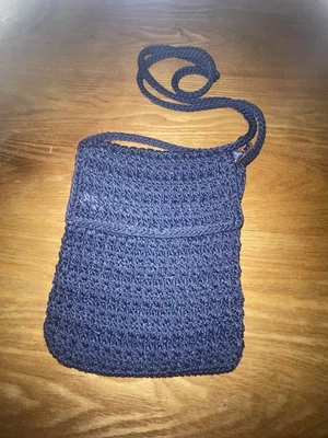 The SAK Blue Crochet Knit Boho Crossbody Purse Bag - Image 1 of 4