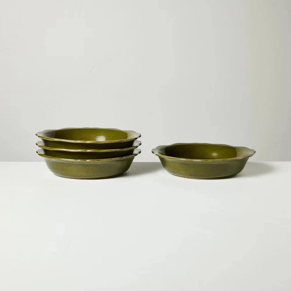 Set of 4 Carved Edge Pasta/Grain Bowls Green - Hearth & Hand with Magnolia - Image 2 of 4