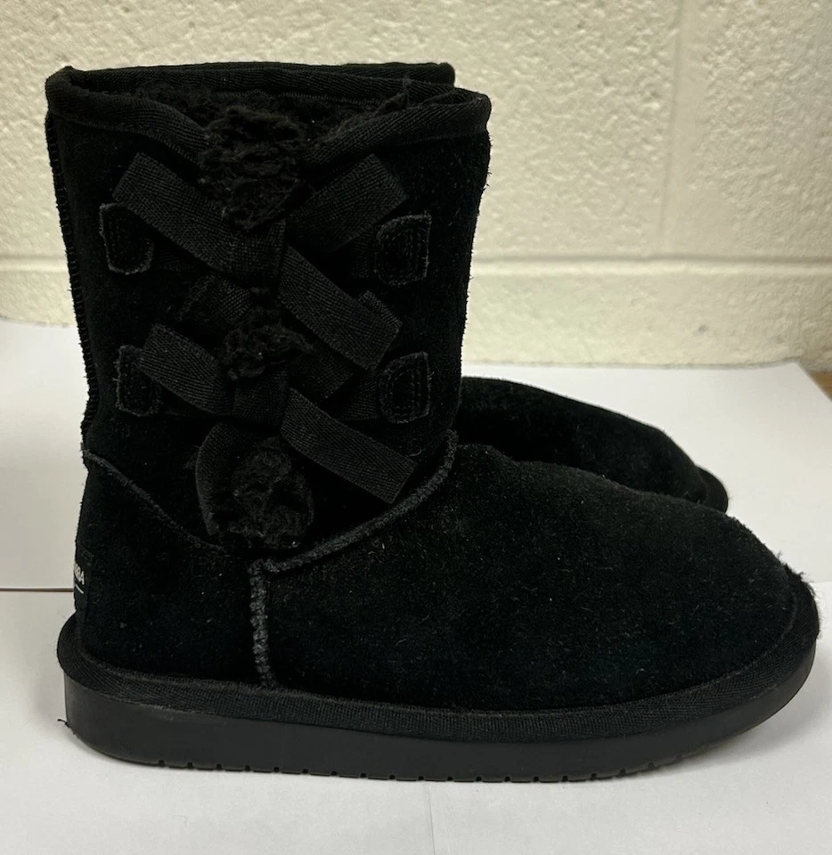 Botas Cortas Negras Koolaburra By UGG Victoria Gamuza Juvenil Talla 13 Preppy Cálidas Foto 3 de 4