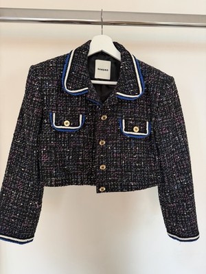 Sandro Jacke Gr. 34 Cropped-Jacke aus Tweed