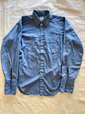 Vintage ARROW Button Down Shirt Casual Light Blue Fits Sz L-XL Made In USA Solid