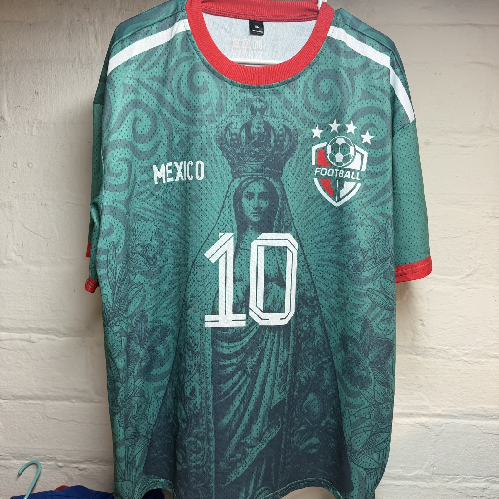 Mexico Soccer Jersey Screen Print Number 10 Blue/Green Size XL