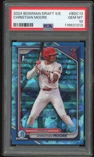 2024 Bowman Draft Chrome Sapphire Christian Moore Rookie #BDC13 RC Angels PSA 10
