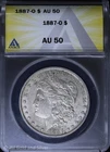 1887-O $1 Morgan Silver Dollar ANACS AU 50