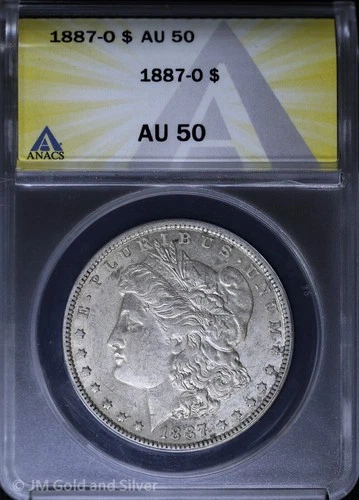 1887-O $1 Morgan Silver Dollar ANACS AU 50