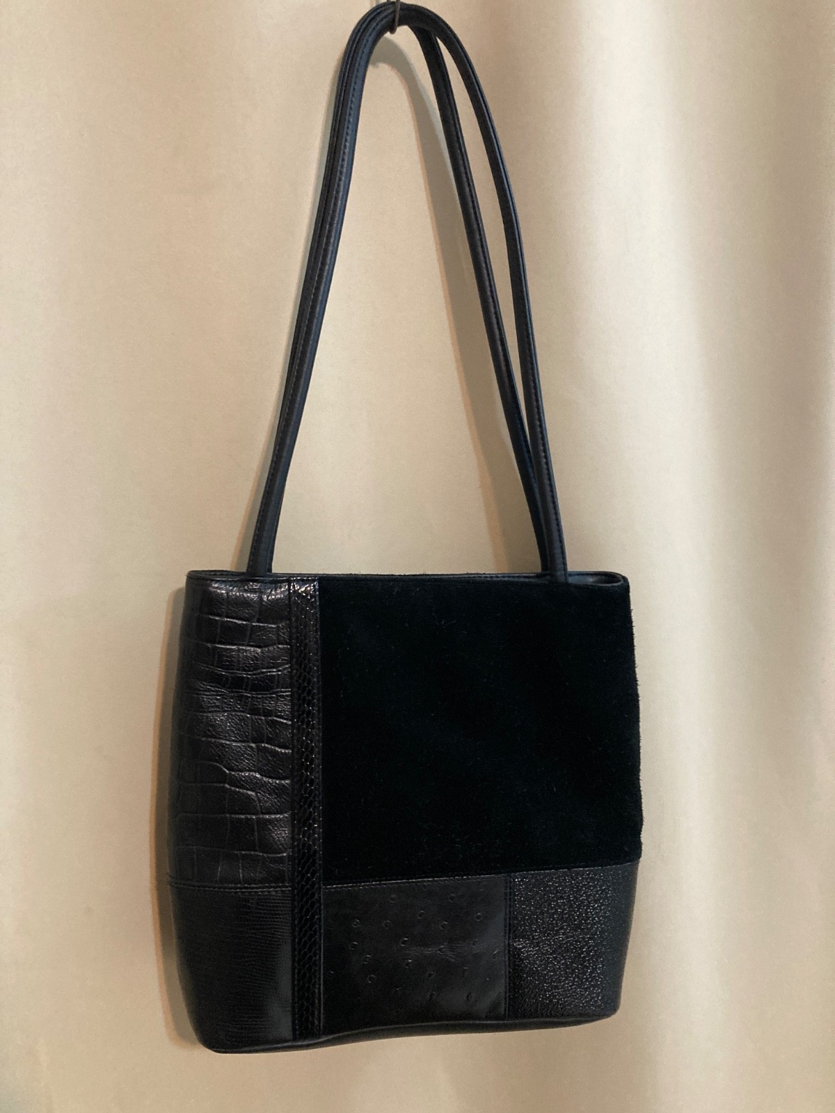 Giani Bernini  Black Patchwork Leather  Shoulder … - image 3