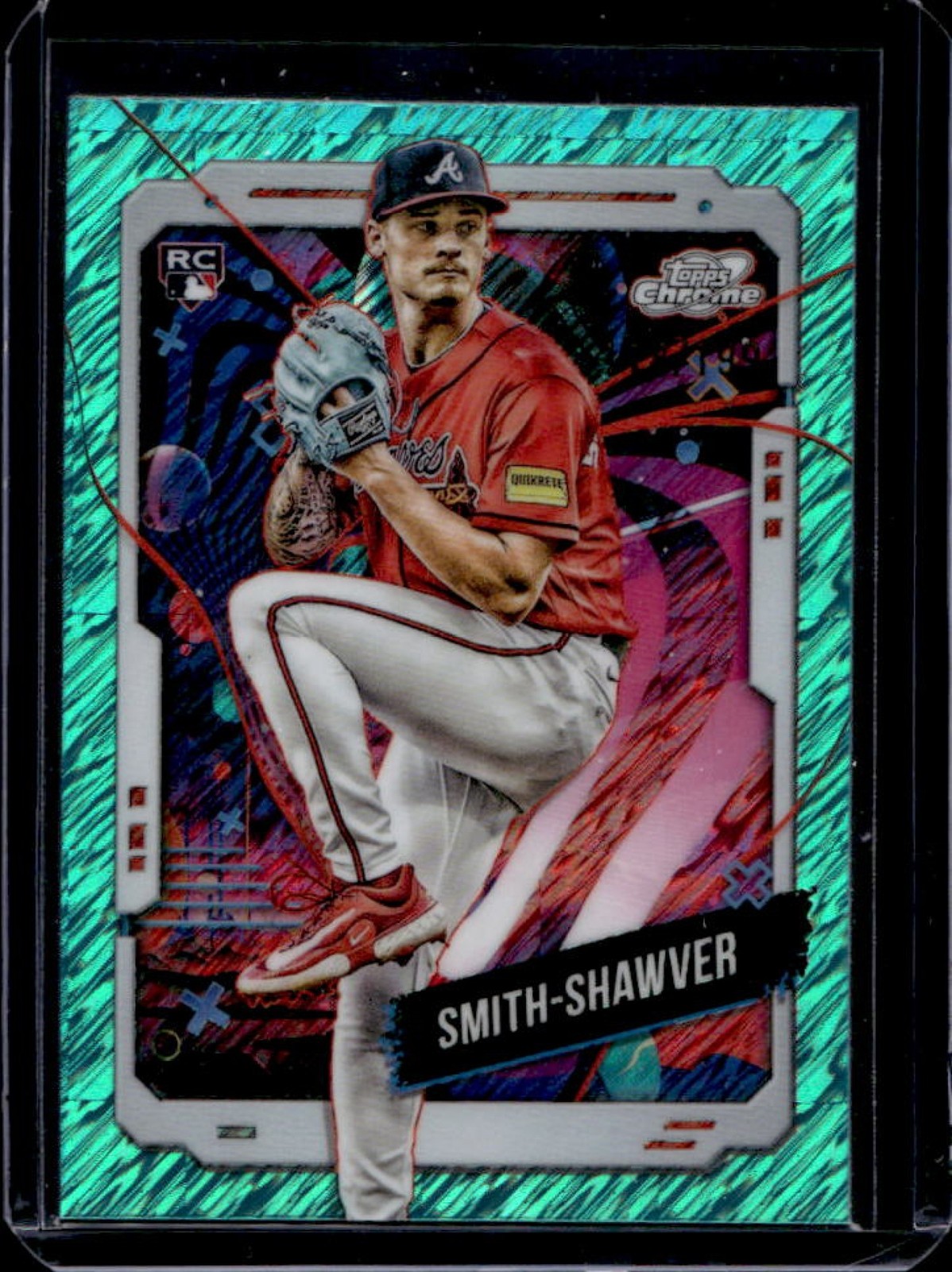 2024 Topps Cosmic Chrome AJ Smith-Shawver RC Aqua Equinox Refractor #/199 Braves