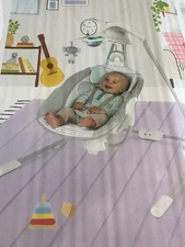 NEW Ingenuity InLighten 5-Speed Baby Swing - Swivel Infant Seat, 5 Point Safety 