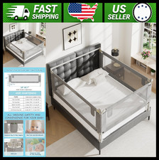 3-Pack Adjustable Toddler Bed Rails for Twin Size Bed with Headboard Rod