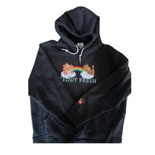 Teddy Fresh Hoodie Rainbow Bear Clouds Graphic Sweatshirt Black Women's