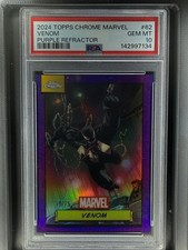 VENOM 2024 TOPPS CHROME MARVEL PURPLE REFRACTOR /75 #62 PSA 10 Q3420