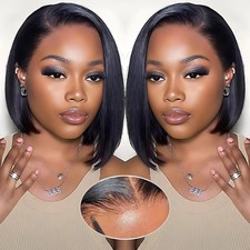 Wear and Go Glueless Bob Wig Human Hair Pre Plucked Pre Cut 180 Density 5x5