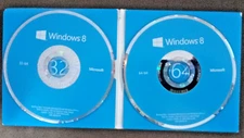 Microsoft Win 8 & Win 8 Pro Backups Version 32 & 64 Bit DVD English Set [2012]